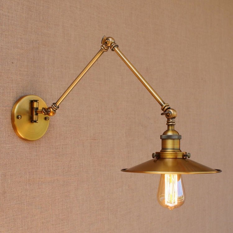 Vintage Brass Swing Arm Wall Lamp - Casatrail.com