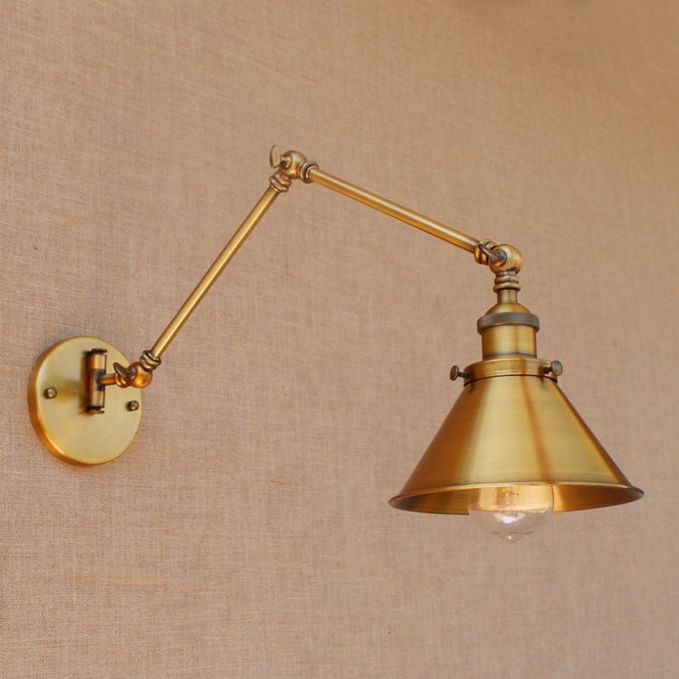 Vintage Brass Swing Arm Wall Lamp - Casatrail.com