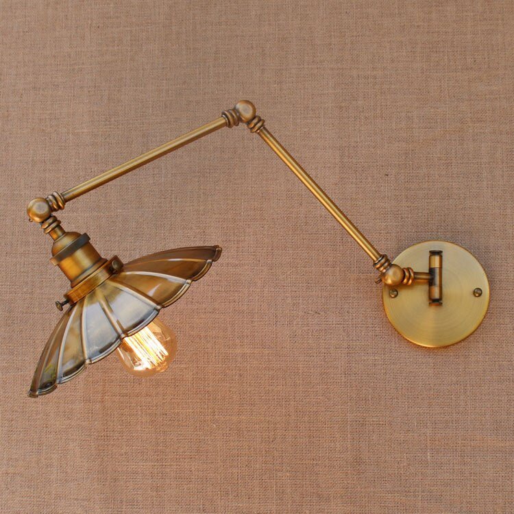 Vintage Brass Swing Arm Wall Lamp - Casatrail.com