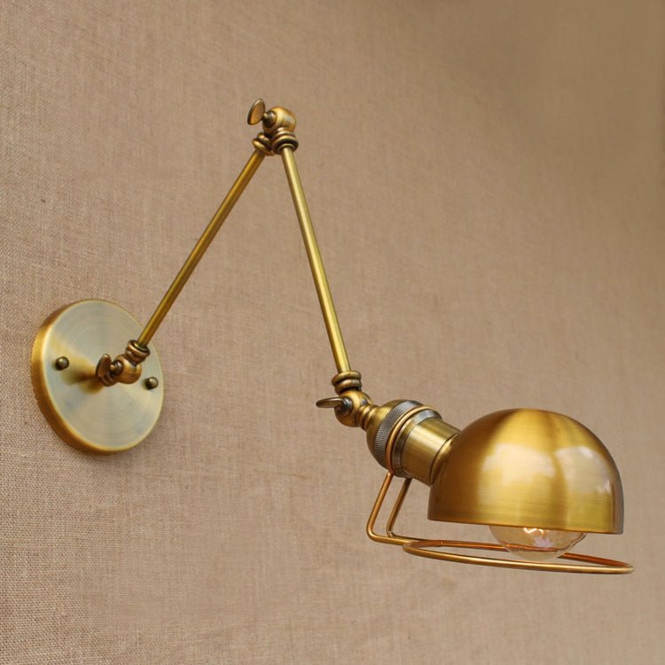 Vintage Brass Swing Arm Wall Lamp - Casatrail.com