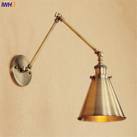 Thumbnail for Vintage Brass Swing Arm Wall Lamp - Retro Loft LED Lighting - Casatrail.com