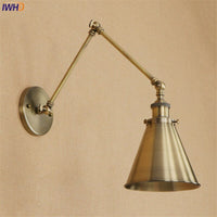 Thumbnail for Vintage Brass Swing Arm Wall Lamp - Retro Loft LED Lighting - Casatrail.com