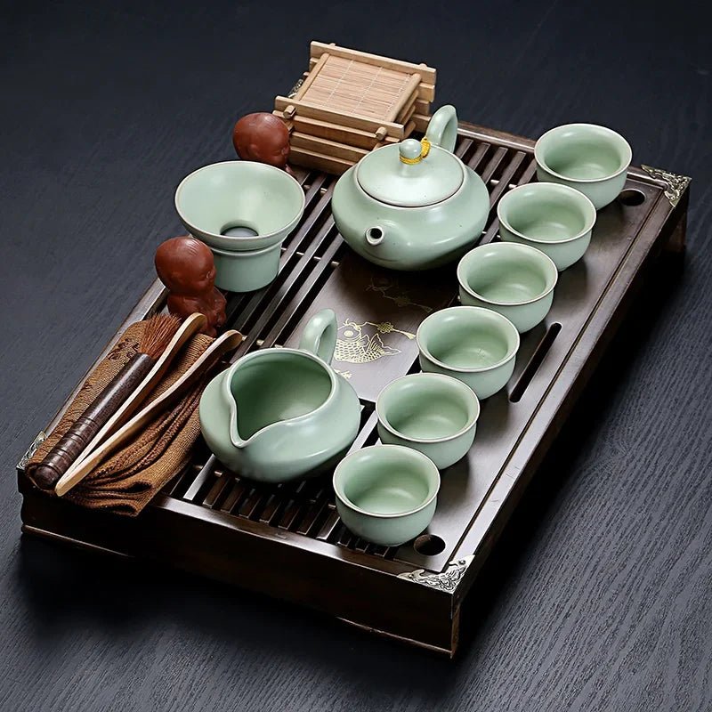 Vintage Chinese Tea Cup Set with Strainer - Casatrail.com