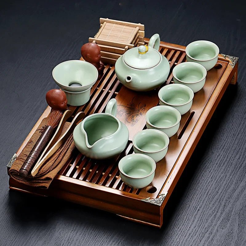 Vintage Chinese Tea Cup Set with Strainer - Casatrail.com