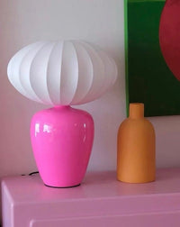 Thumbnail for Vintage Dopamine Table Bedside Lamp with Silk Lampshade