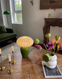 Thumbnail for Vintage Dopamine Table Bedside Lamp with Silk Lampshade