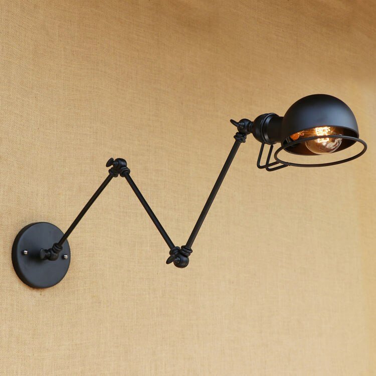 Vintage Edison Wall Lamp With Adjustable Swing Long Arm - Casatrail.com