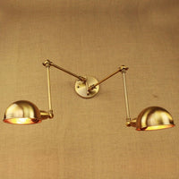 Thumbnail for Vintage Industrial Double Swing Wall Lamp - Brass Copper - Casatrail.com