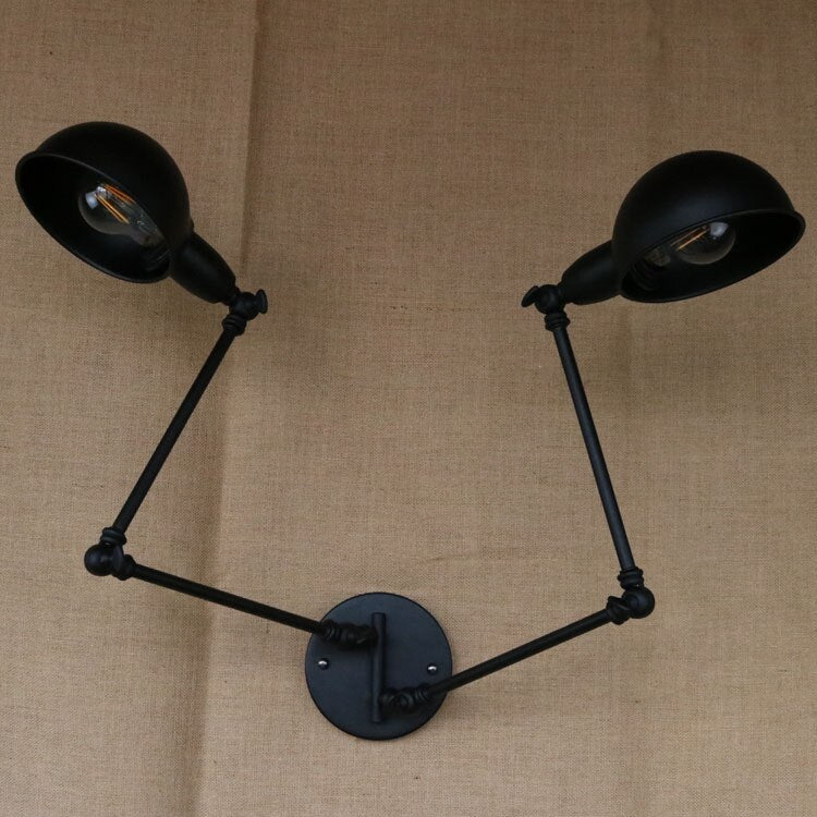 Vintage Industrial Double Swing Wall Lamp - Brass Copper - Casatrail.com