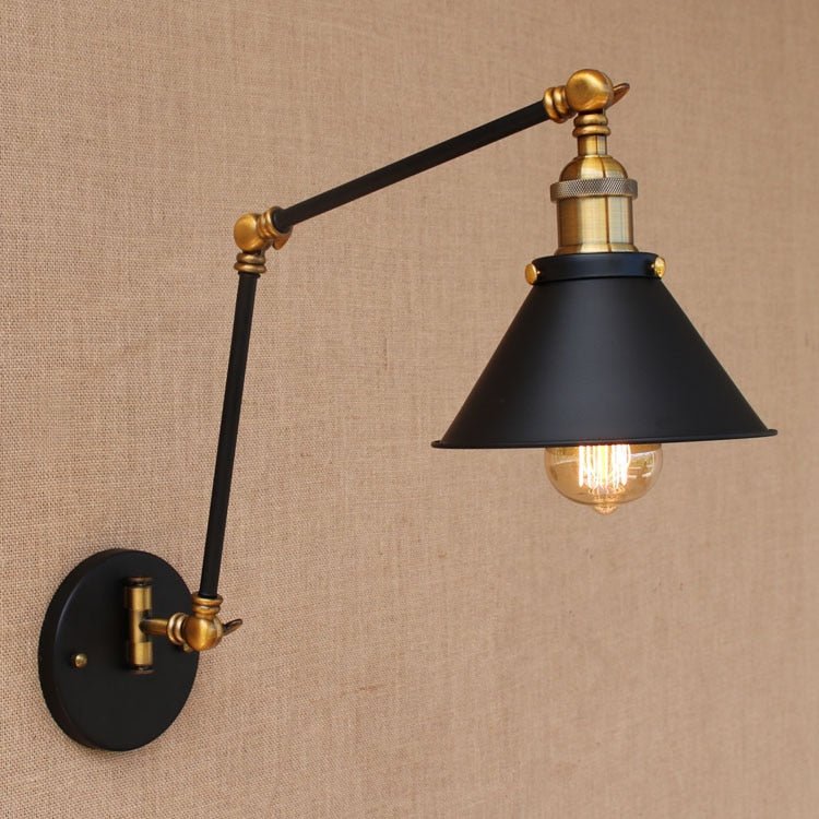 Vintage Industrial LED Wall Lamp - Adjustable Swing Arm - Casatrail.com