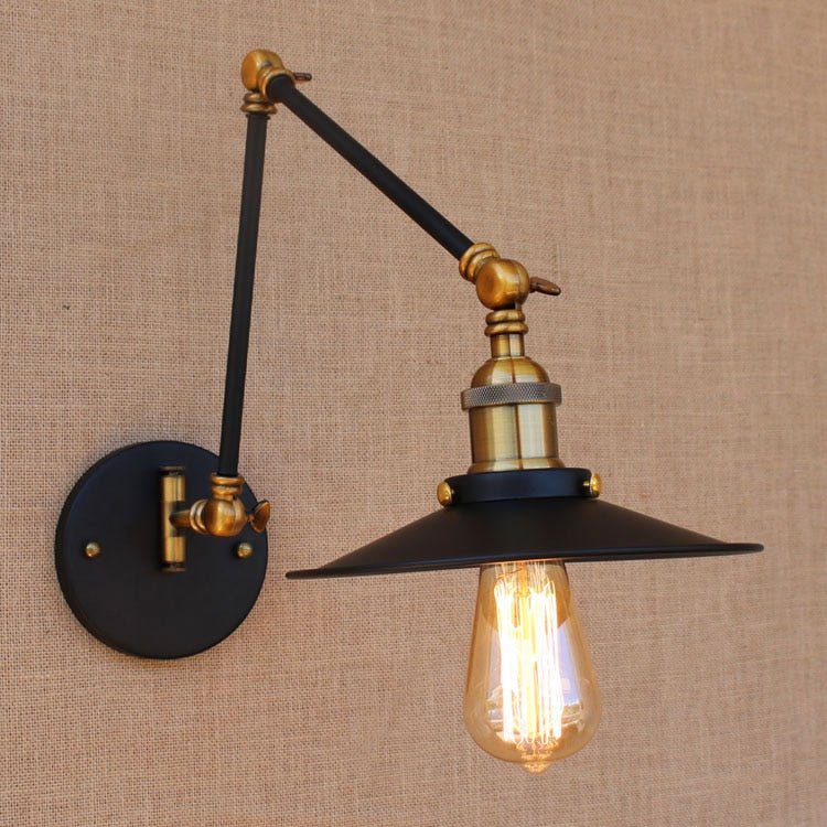 Vintage Industrial LED Wall Lamp - Adjustable Swing Arm - Casatrail.com