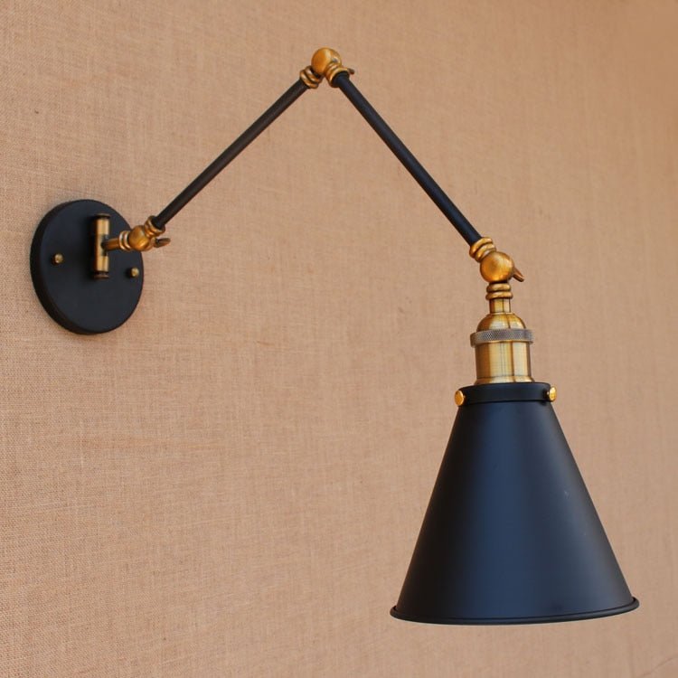 Vintage Industrial LED Wall Lamp - Adjustable Swing Arm - Casatrail.com