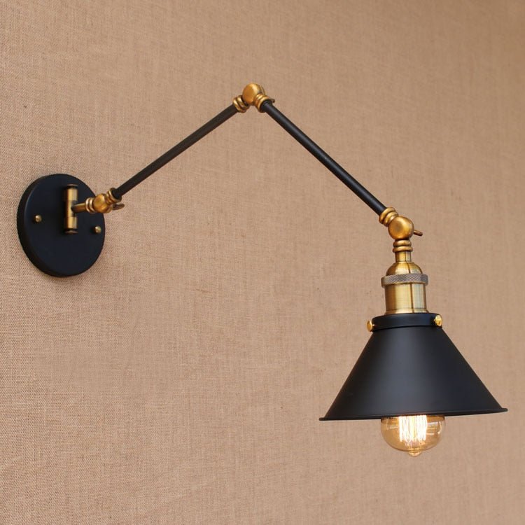 Vintage Industrial LED Wall Lamp - Adjustable Swing Arm - Casatrail.com