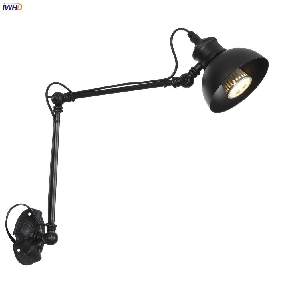 Vintage Industrial LED Wall Lamp - Loft Style Swing Arm - Casatrail.com