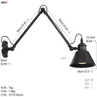 Thumbnail for Vintage Industrial LED Wall Lamp - Loft Style Swing Arm - Casatrail.com