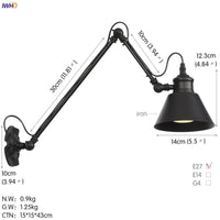 Thumbnail for Vintage Industrial LED Wall Lamp - Loft Style Swing Arm - Casatrail.com