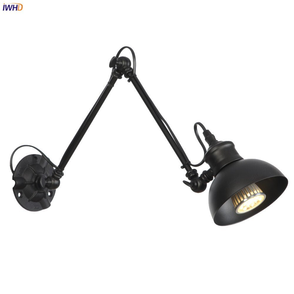 Vintage Industrial LED Wall Lamp - Loft Style Swing Arm - Casatrail.com