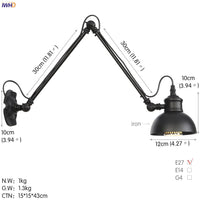 Thumbnail for Vintage Industrial LED Wall Lamp - Loft Style Swing Arm - Casatrail.com