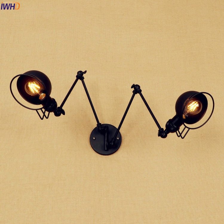 Vintage Industrial LED Wall Lamp with Swing Arm - Casatrail.com