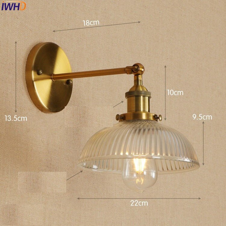 Vintage Industrial Swing Arm Wall Lamp - Antique Brass - Casatrail.com