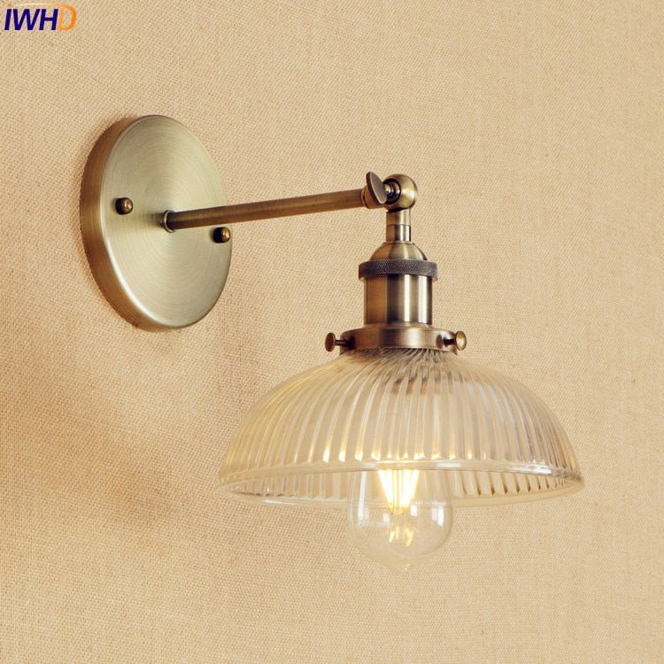 Vintage Industrial Swing Arm Wall Lamp - Antique Brass - Casatrail.com