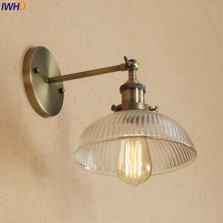 Vintage Industrial Swing Arm Wall Lamp - Antique Brass - Casatrail.com