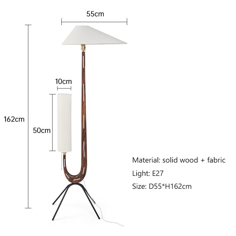 Vintage Nordic Solid Wood LED Floor Lamp - Casatrail.com