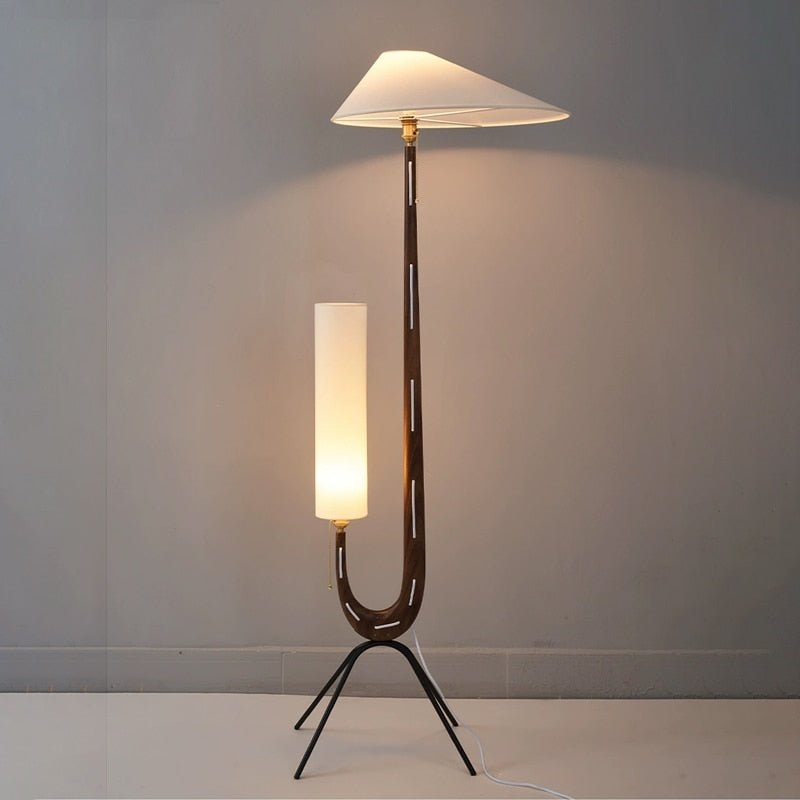 Vintage Nordic Solid Wood LED Floor Lamp - Casatrail.com