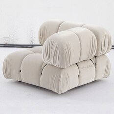 Vintage Relax Fabric Sofa with Wood Legs - Casatrail.com