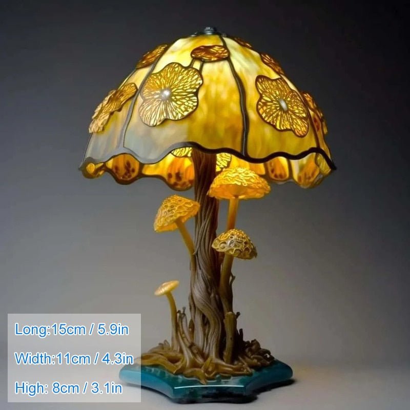 Vintage Stained Resin Mushroom Table Lamp - Casatrail.com