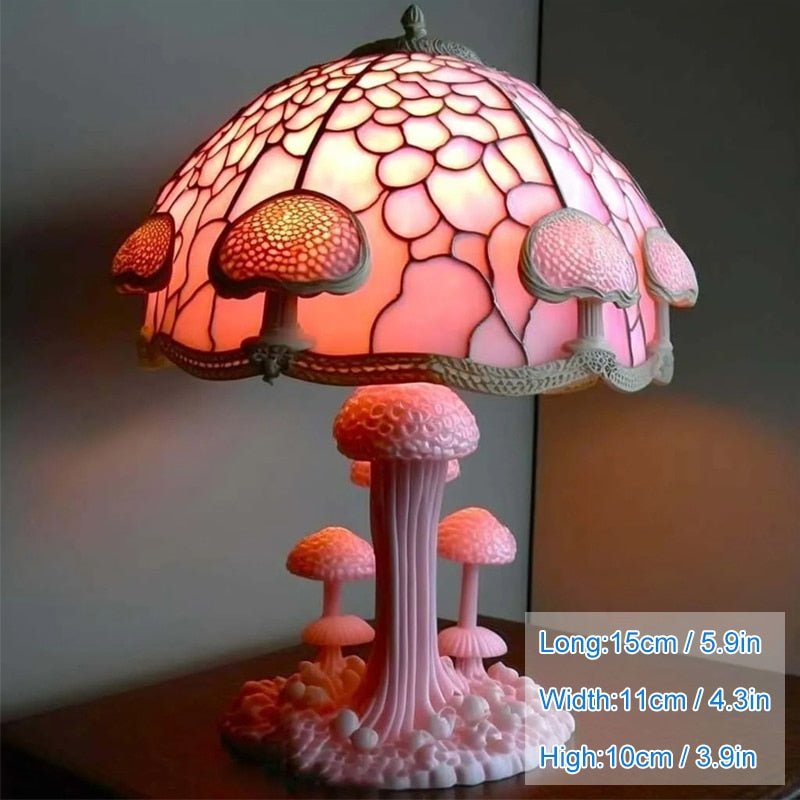 Vintage Stained Resin Mushroom Table Lamp - Casatrail.com