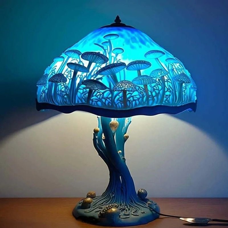 Vintage Stained Resin Mushroom Table Lamp - Casatrail.com