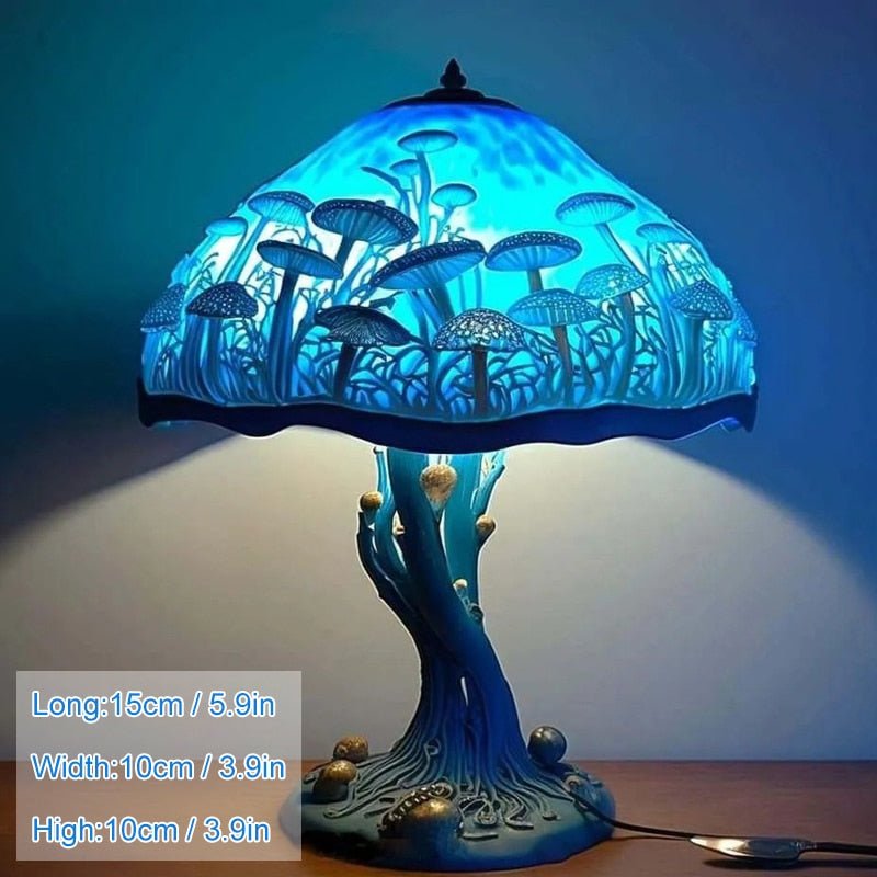 Vintage Stained Resin Mushroom Table Lamp - Casatrail.com