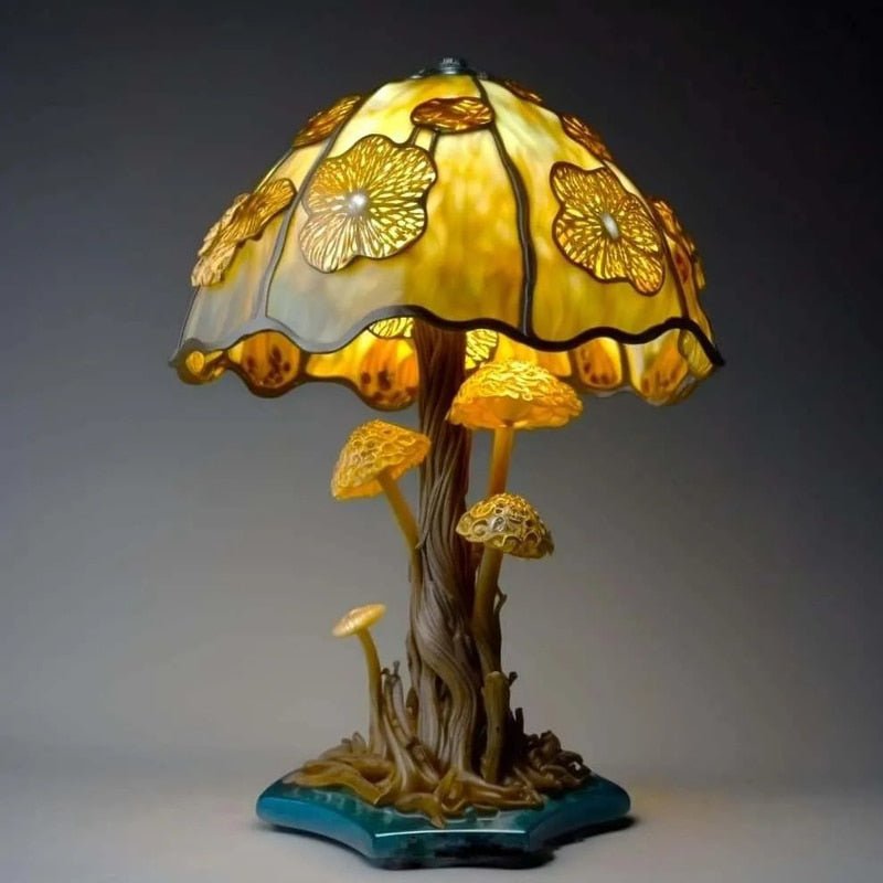 Vintage Stained Resin Mushroom Table Lamp - Casatrail.com