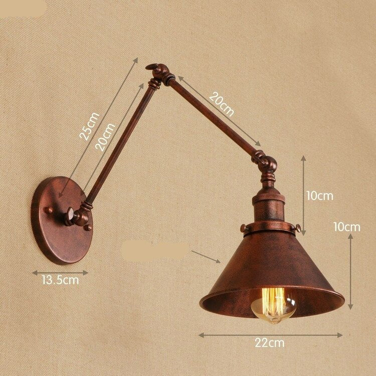 Vintage Wall Lamps With Adjustable Long Arm - Casatrail.com