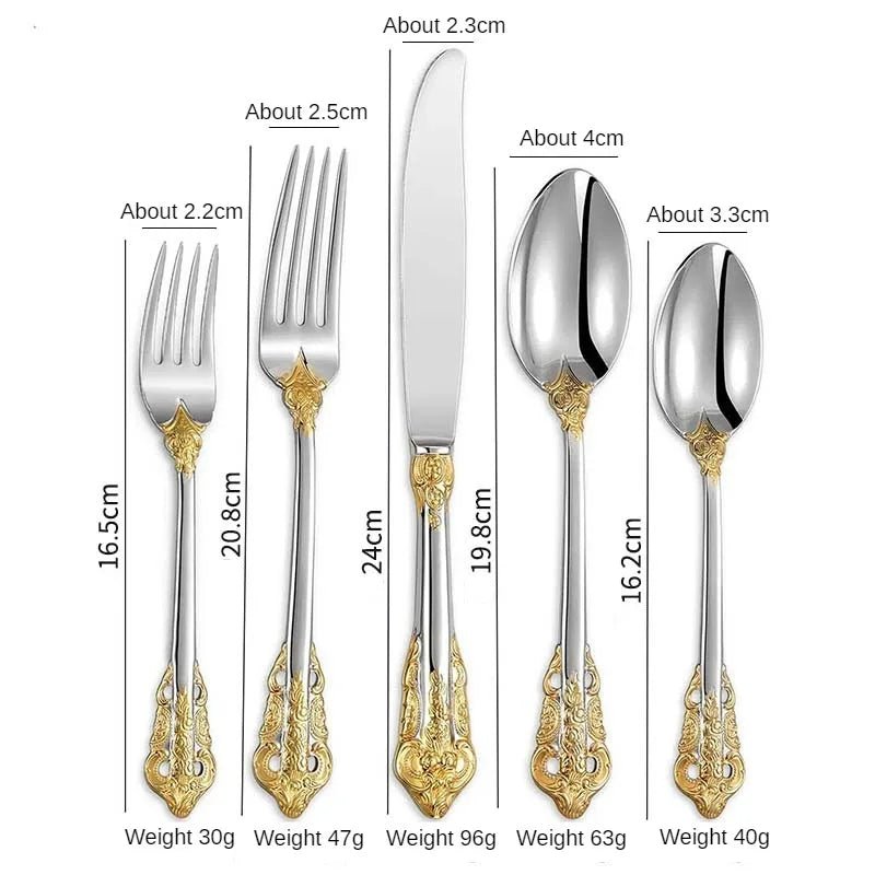 Vintage Western Gold Cutlery Set - Casatrail.com