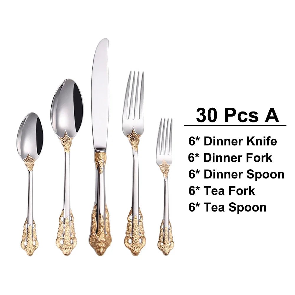 Vintage Western Gold Cutlery Set - Casatrail.com