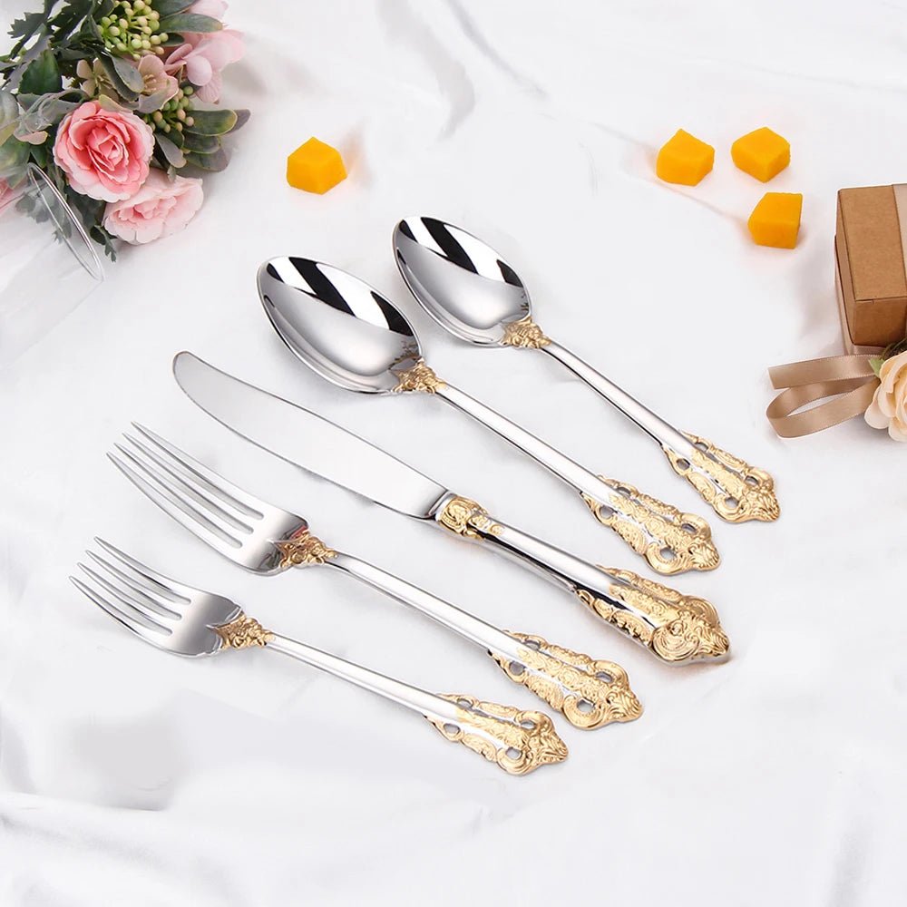 Vintage Western Gold Cutlery Set - Casatrail.com