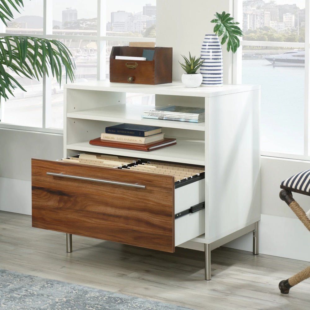 Vista Key Lateral File Cabinet - Pearl Oak Finish - Casatrail.com