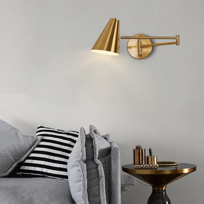 Wall Lamp with Telescopic Folding Swing Arm for Bedroom - Casatrail.com