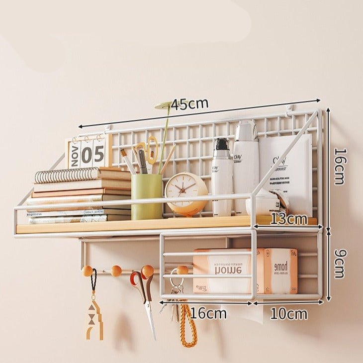 Wall - Mounted Solid Wood + Steel Book Rack - Casatrail.com