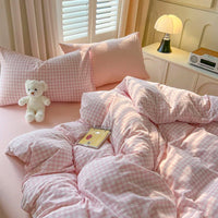 Thumbnail for Warm Bed Linen Lattice Duvet Cover Set - Casatrail.com