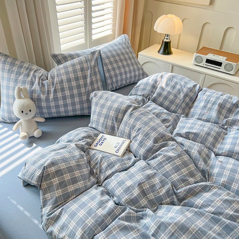 Warm Bed Linen Lattice Duvet Cover Set - Casatrail.com