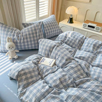 Thumbnail for Warm Bed Linen Lattice Duvet Cover Set - Casatrail.com