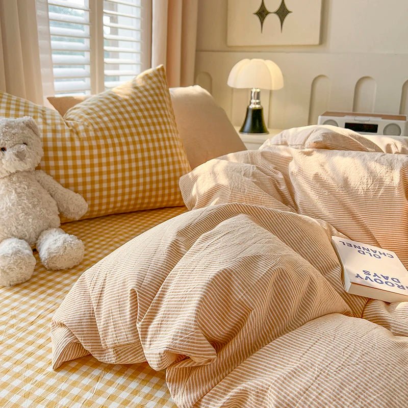 Warm Bed Linen Lattice Duvet Cover Set - Casatrail.com