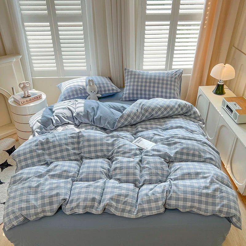 Warm Bed Linen Lattice Duvet Cover Set - Casatrail.com