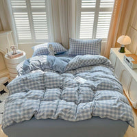 Thumbnail for Warm Bed Linen Lattice Duvet Cover Set - Casatrail.com