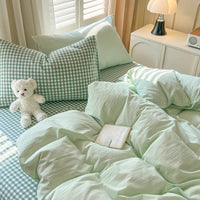 Thumbnail for Warm Bed Linen Lattice Duvet Cover Set - Casatrail.com