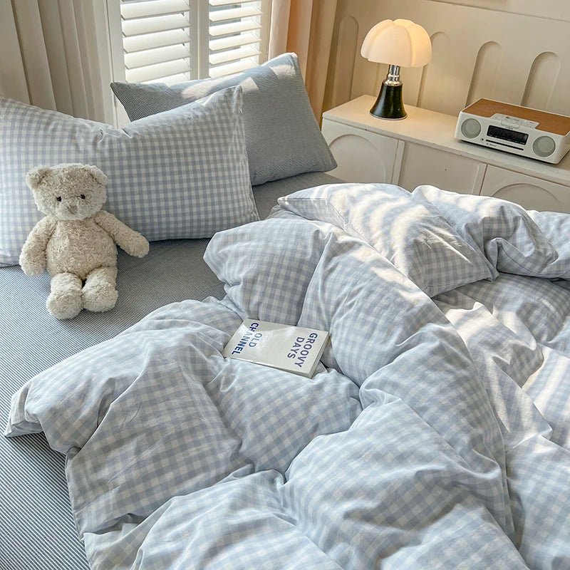 Warm Bed Linen Lattice Duvet Cover Set - Casatrail.com