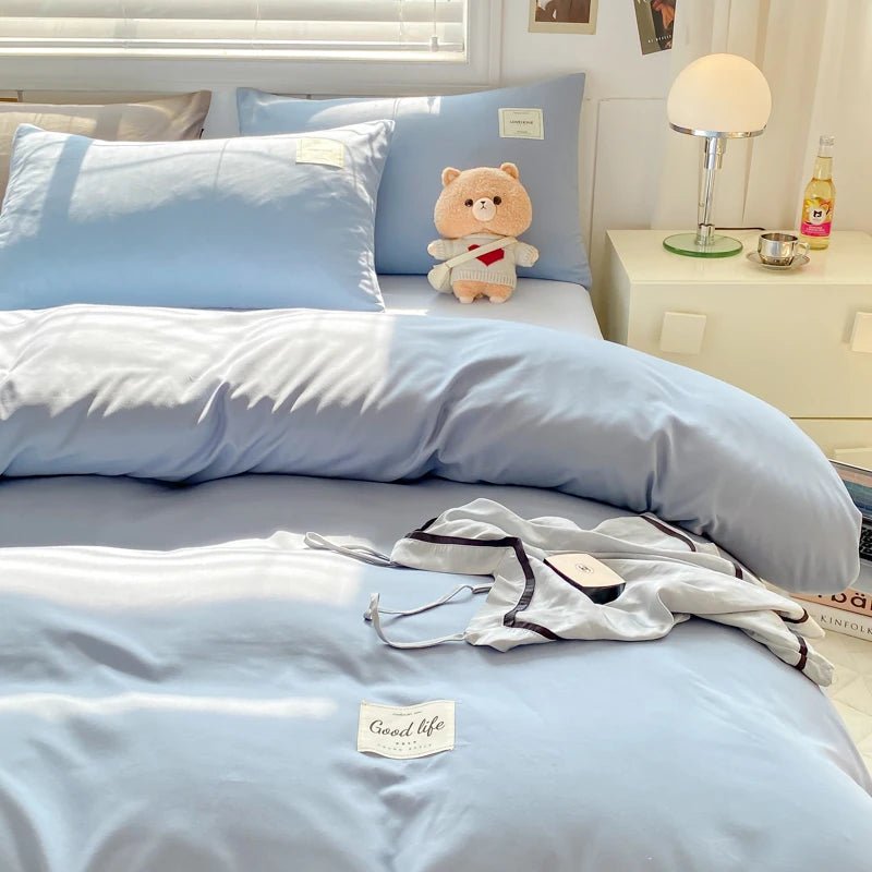 Washed Cotton 4 Piece Bedding Set - Casatrail.com